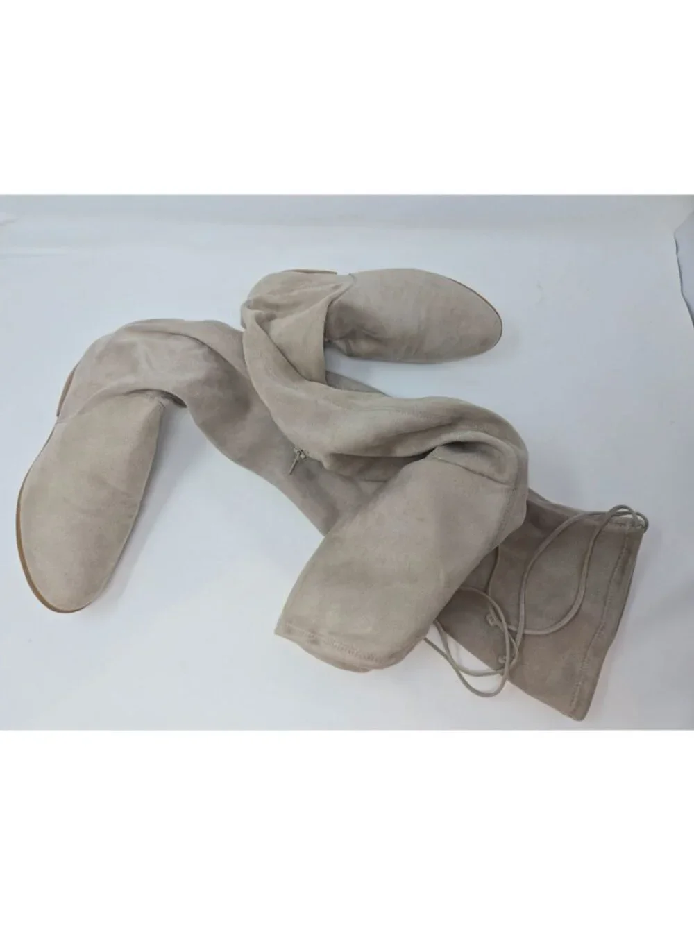 Gianni Bini Over-The-Knee Suede Flat Boots Size 6.5 Side-Zipper